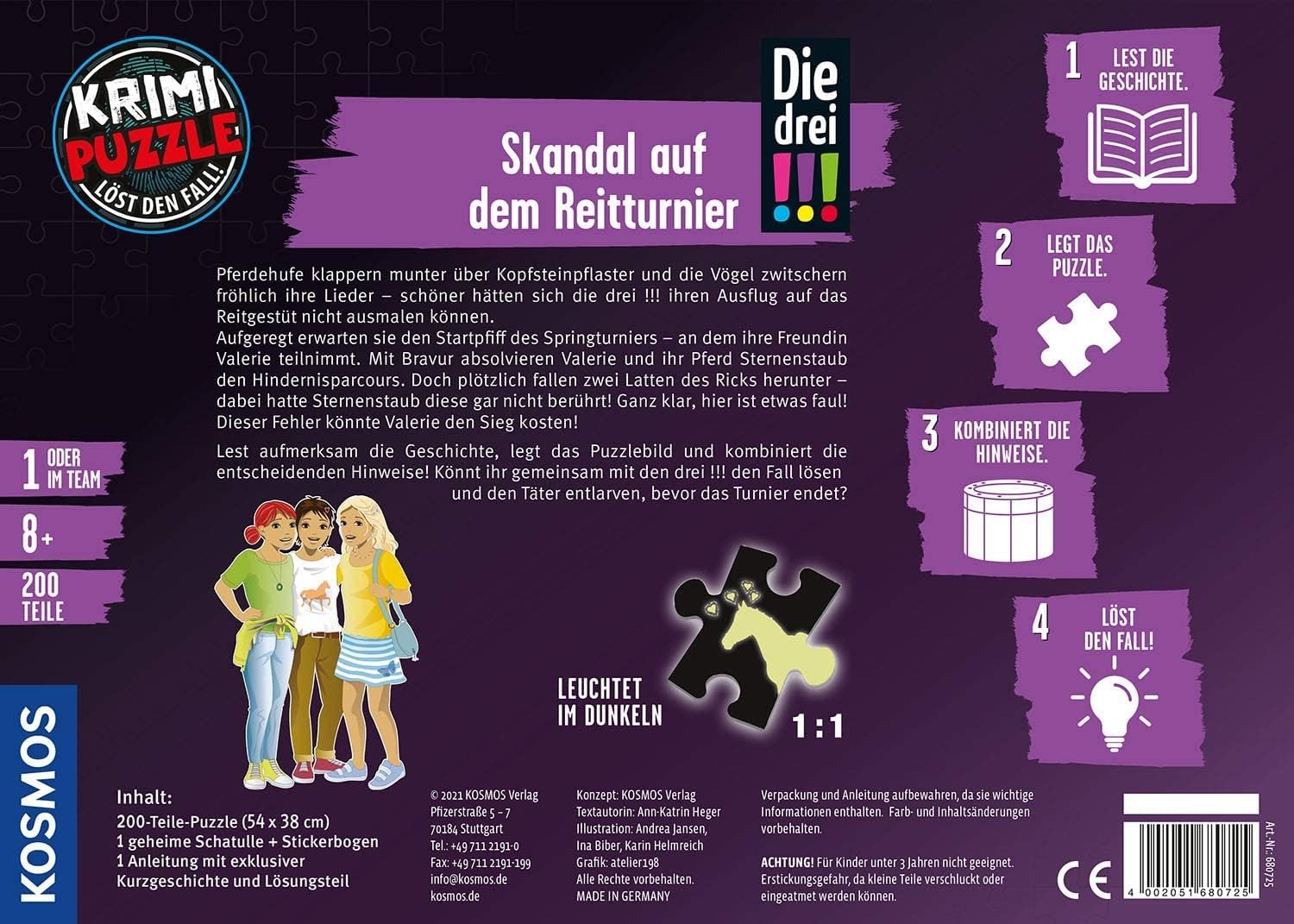 Detalle 2 de Krimi Puzzle Die Drei Skandal 200 Teile