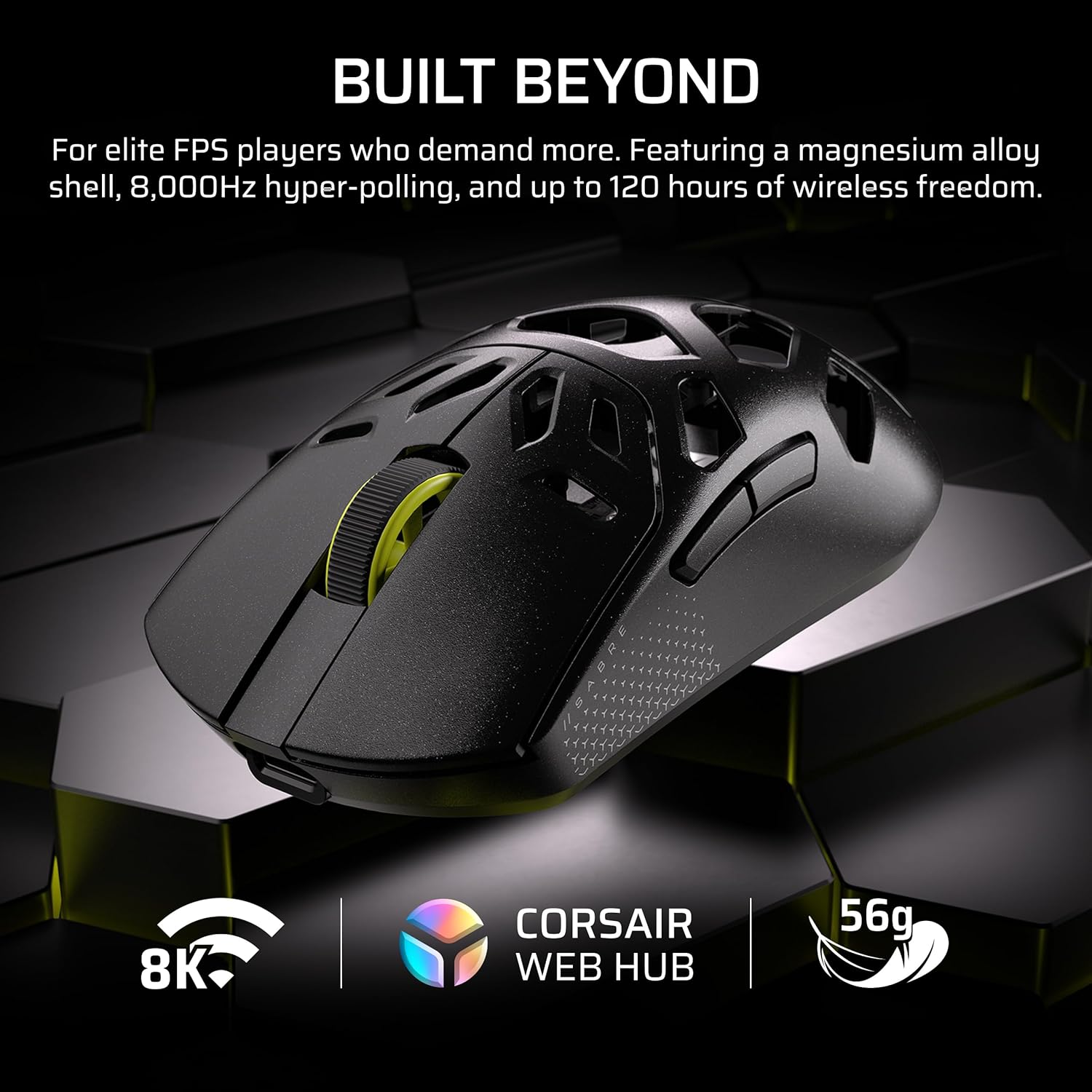 Thumbnail 1 de Corsair SABRE v2 Pro Wireless MG FPS Gaming Mouse (33,000 DPI) with 8,000Hz hyper-polling