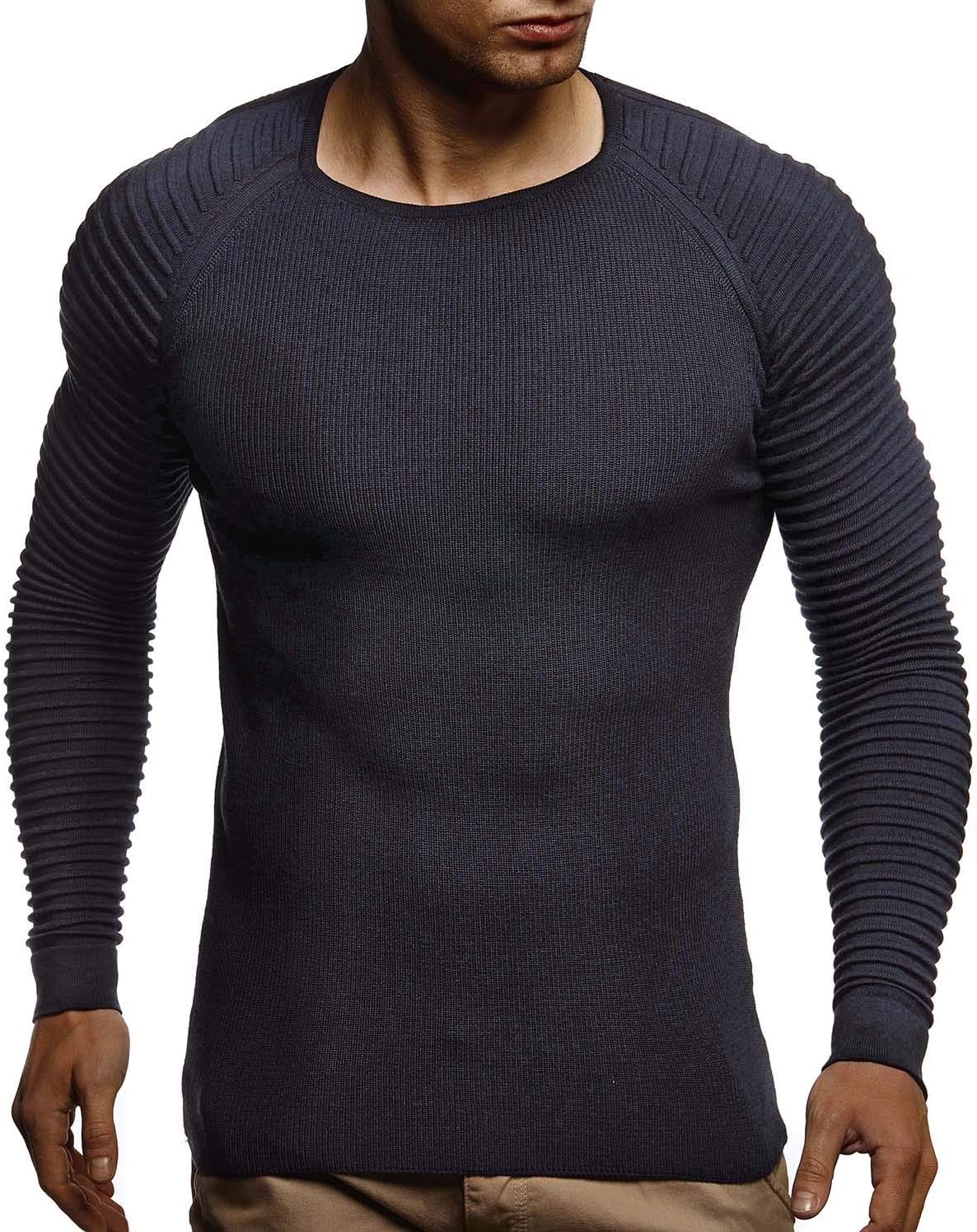 Thumbnail 1 de LEIF NELSON LN20729 — Pull en tricot basique à col rond et manches longues pour homme