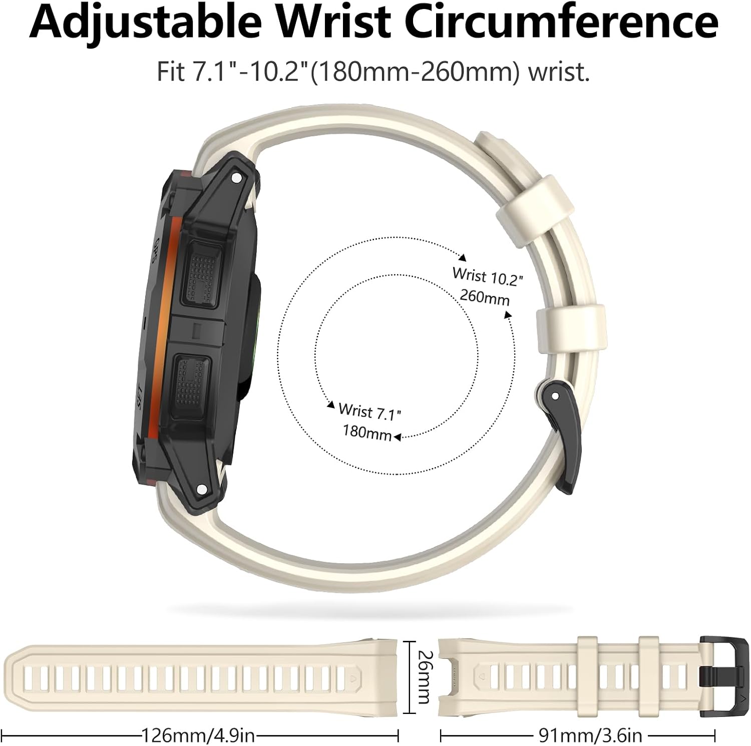 Detalle de Instinct 3 26mm silicone watch strap