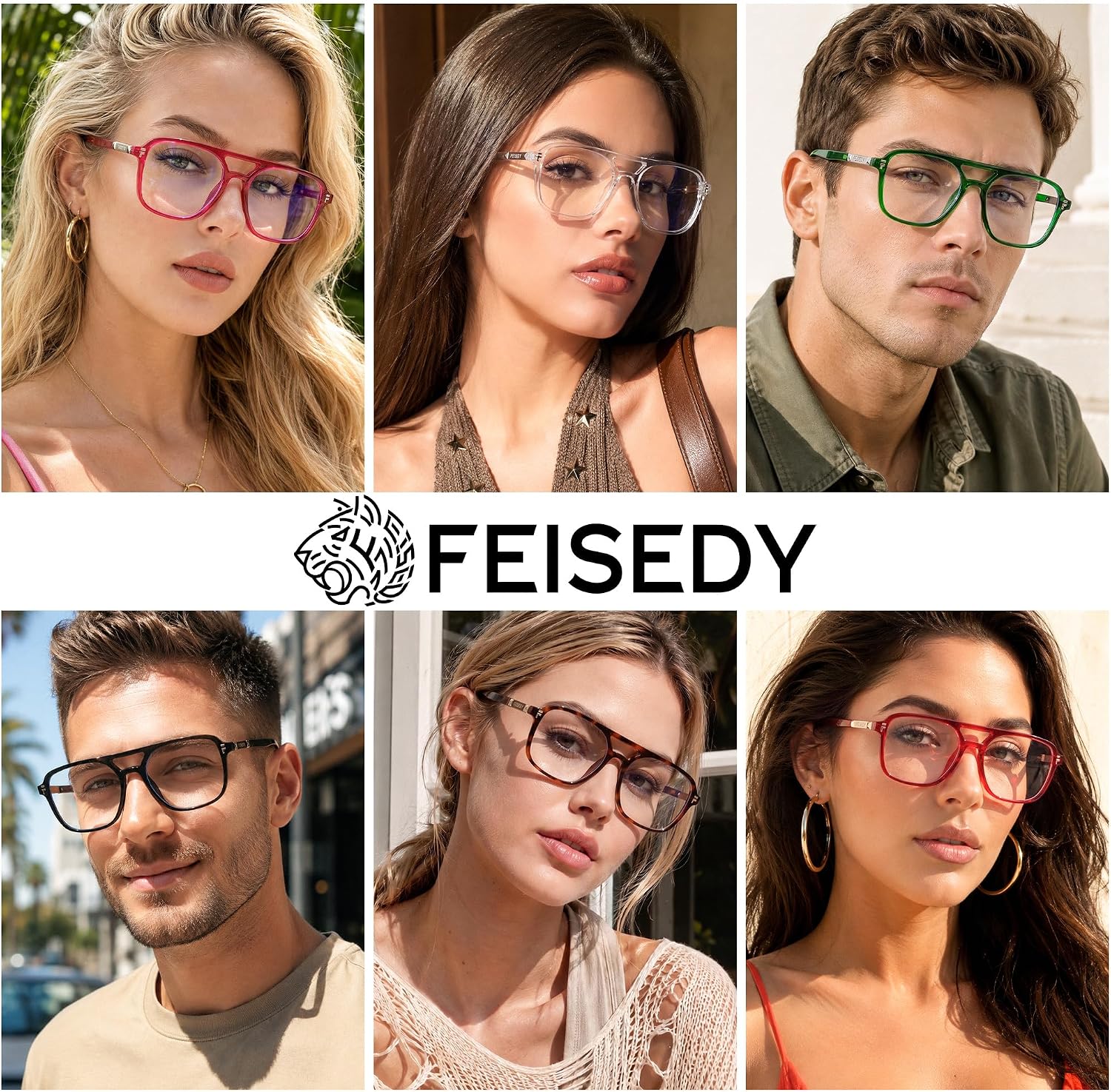 Detalle de FEISEDY Aviator Blue Light Glasses B0358
