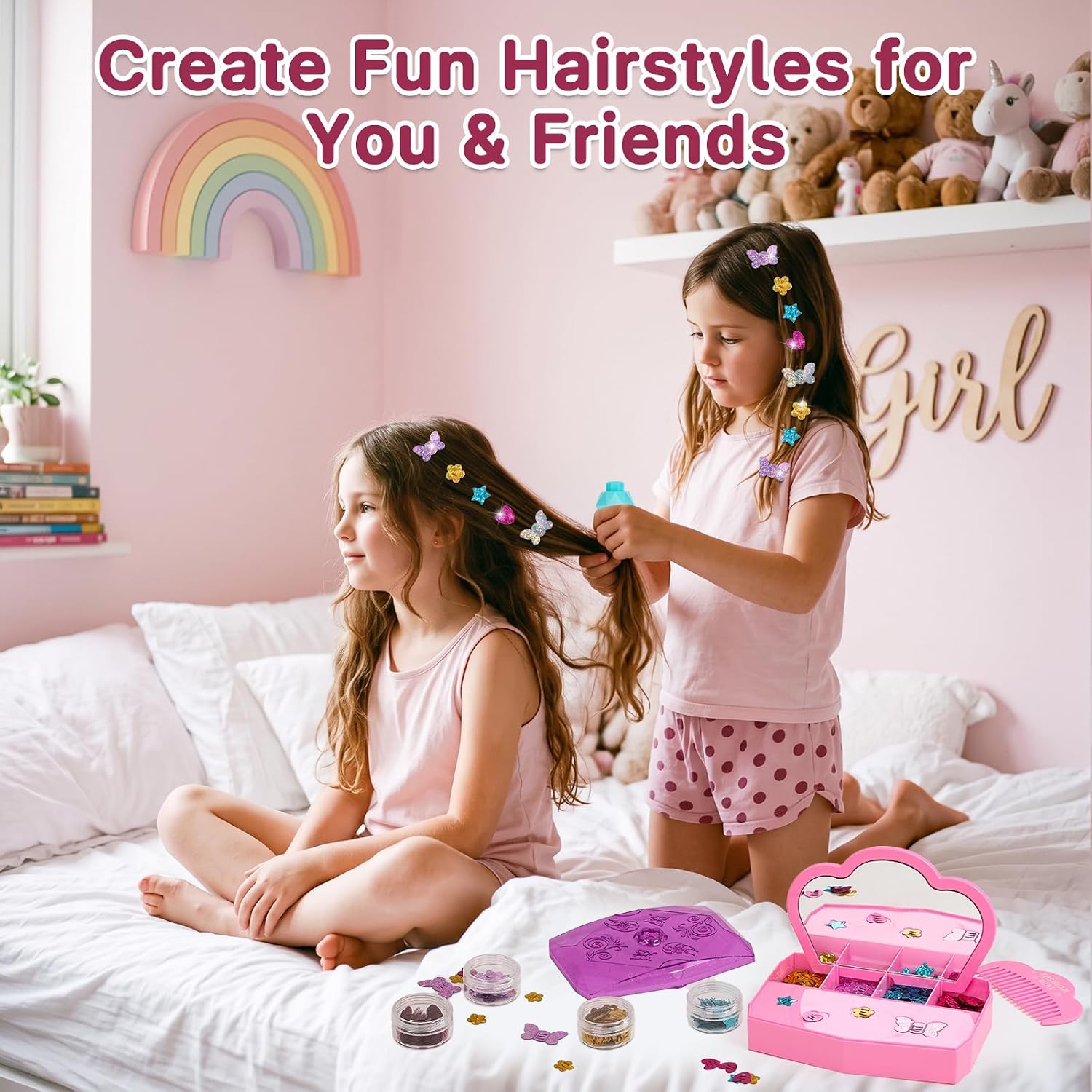Thumbnail 1 de WooWee Hair Gem Stamper Kit — Sparkling Hair Jewels Styling Tool for Girls (Reusable Glitter Sequins)