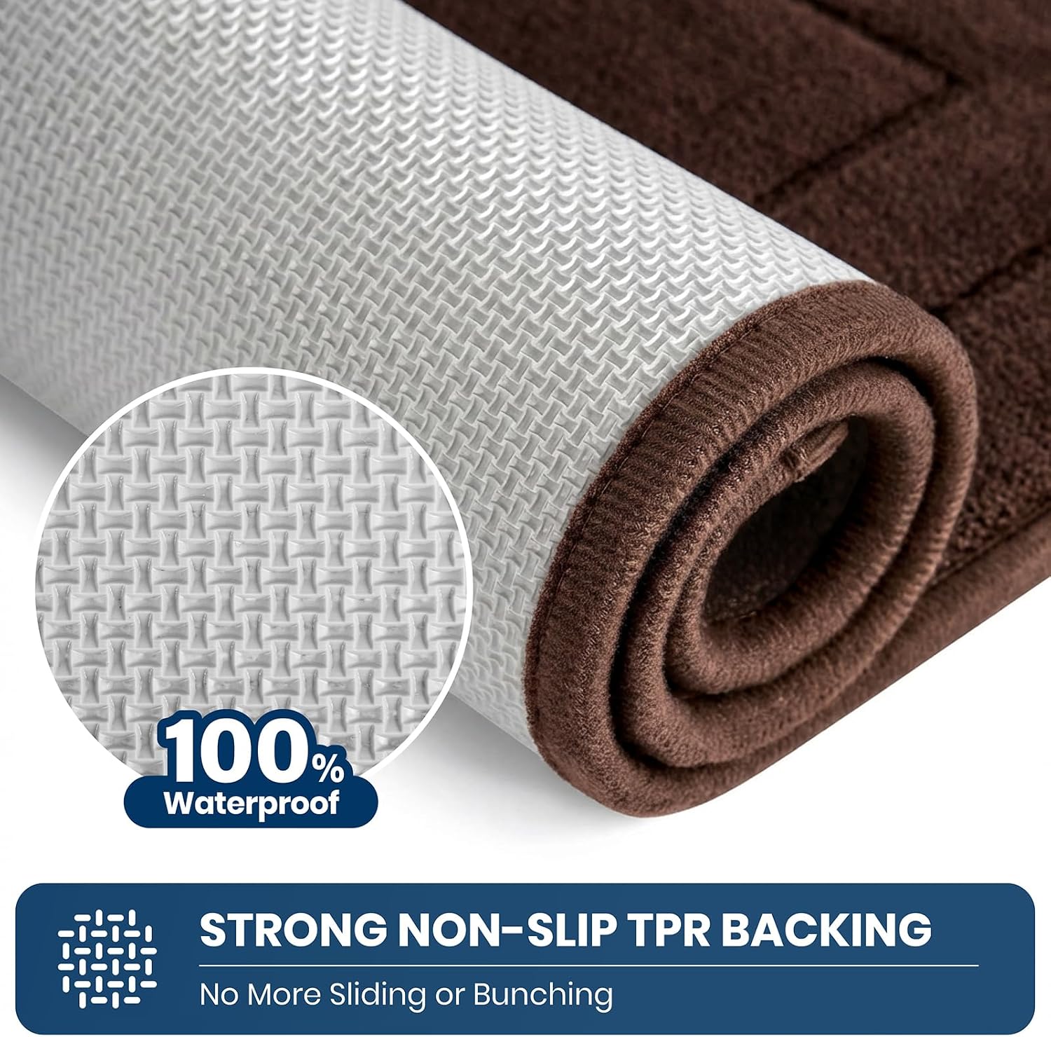 Thumbnail 3 de PURRUGS Machine Washable Kitchen Rug 32" x 47" — Non-Slip, Highly Absorbent Brown Kitchen Runner