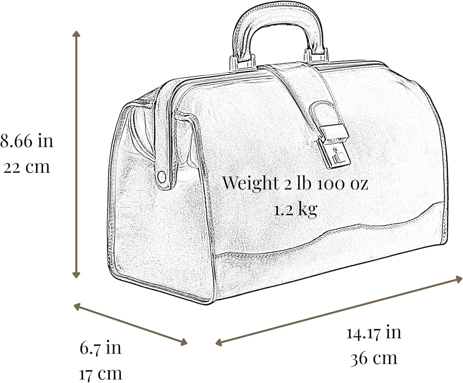 Thumbnail 6 de Time Resistance Leather Doctor Bag — Vintage Style Leather Briefcase for Men and Women