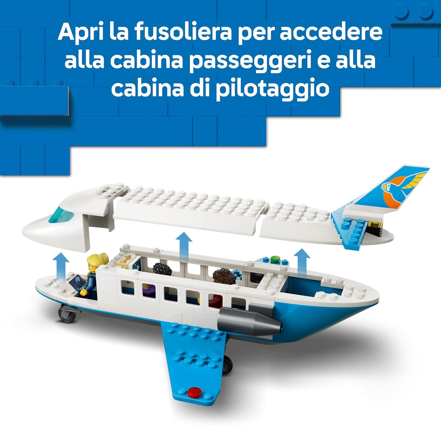 Detalle 2 de LEGO City Jet Passeggeri 60492 — Modellino di Aereo Giocattolo con 4 Minifigure