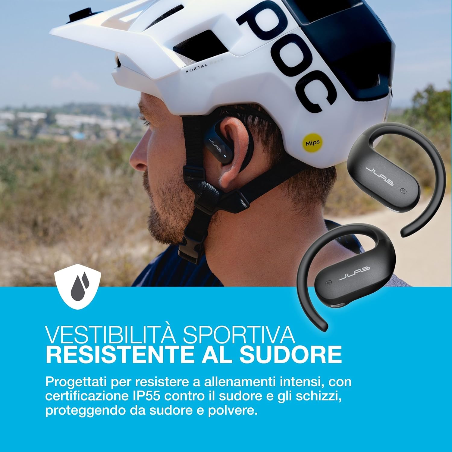 Thumbnail 6 de JLab JBuds Open Sport Earbuds: auricolari wireless open-ear con ganci, Bluetooth multipoint e autonomia fino a 26 ore (IP55)