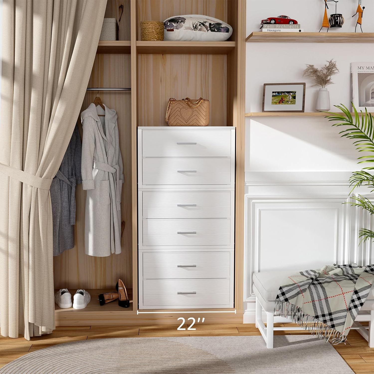Thumbnail 6 de BOLUO 2-Drawer Stackable Fabric Storage Organizer for Closet