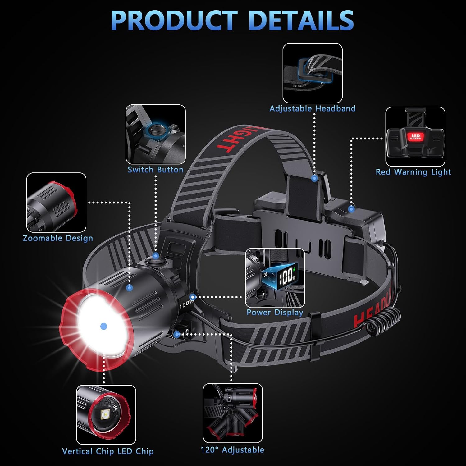Thumbnail 6 de ET Super Bright head torch 100000 lumens