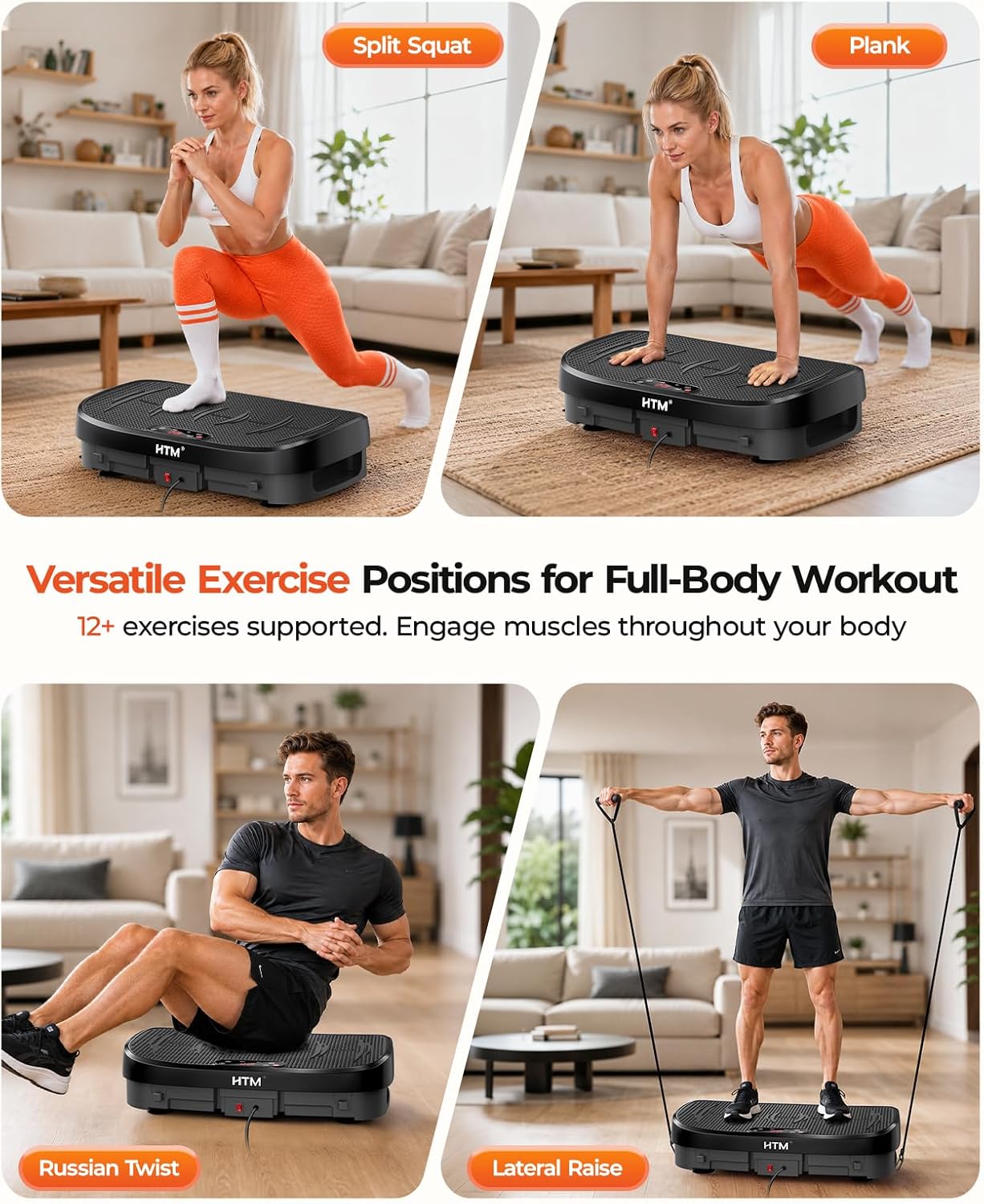 Thumbnail 3 de HTM Vibration Plate Exercise Machine, 9 Modes, 120 Speeds, Remote Control