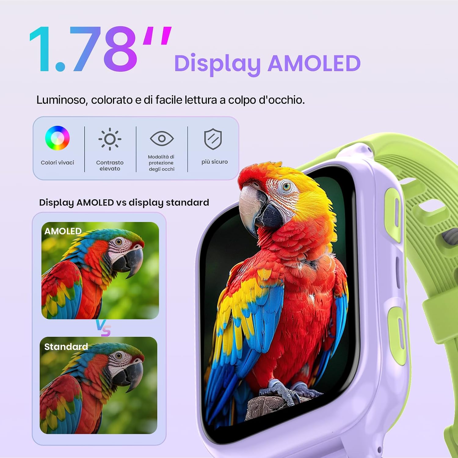 Detalle 2 de LAGENIO K9 Smartwatch Bambini AI: GPS, 4G e AMOLED 1,78'' per una crescita connessa