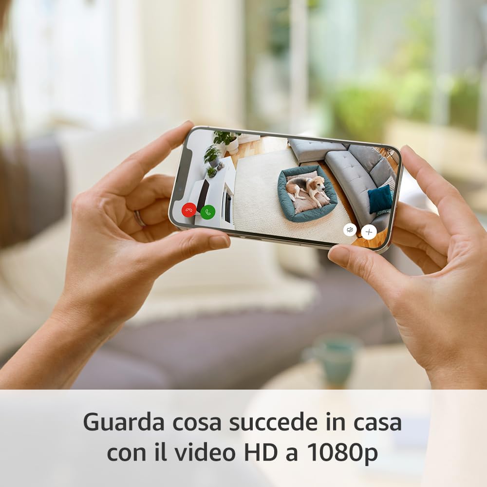 Detalle de Ring Videocamera interna (Indoor Cam 2ª gen.) con cavo USB-A a Micro-USB da 3 metri