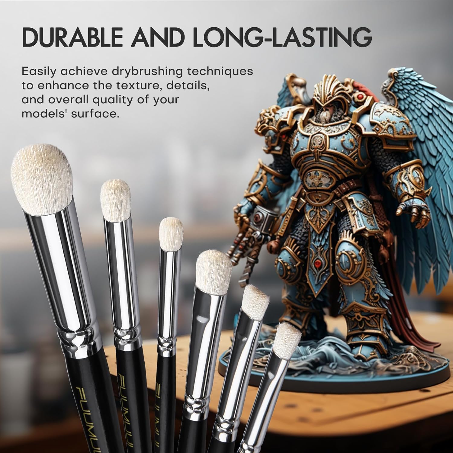 Thumbnail 3 de Miniature Paint Brushes Dry Brush Set, 12pc – Precision Tools for Fine Detail