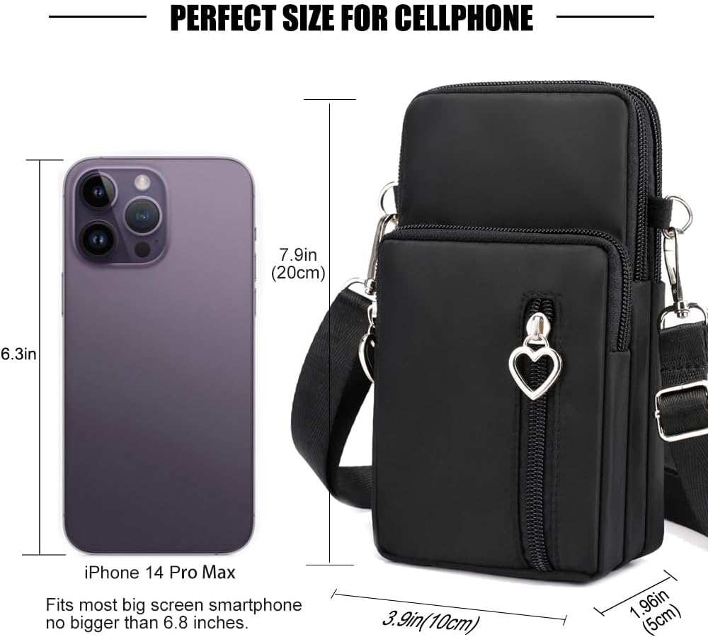 Thumbnail 1 de DuoLmi waterproof crossbody phone pouch bag for women (nylon wrist bag for iPhone & Samsung)