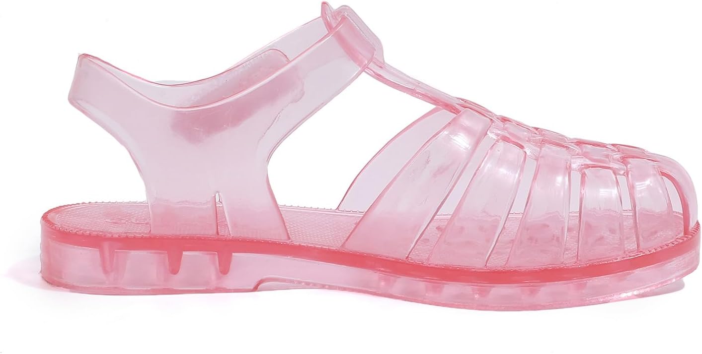 Detalle de GUGUYeah Jelly Sandals for Girls: Closed-Toe, Sparkly Princess-Style Water Sandals