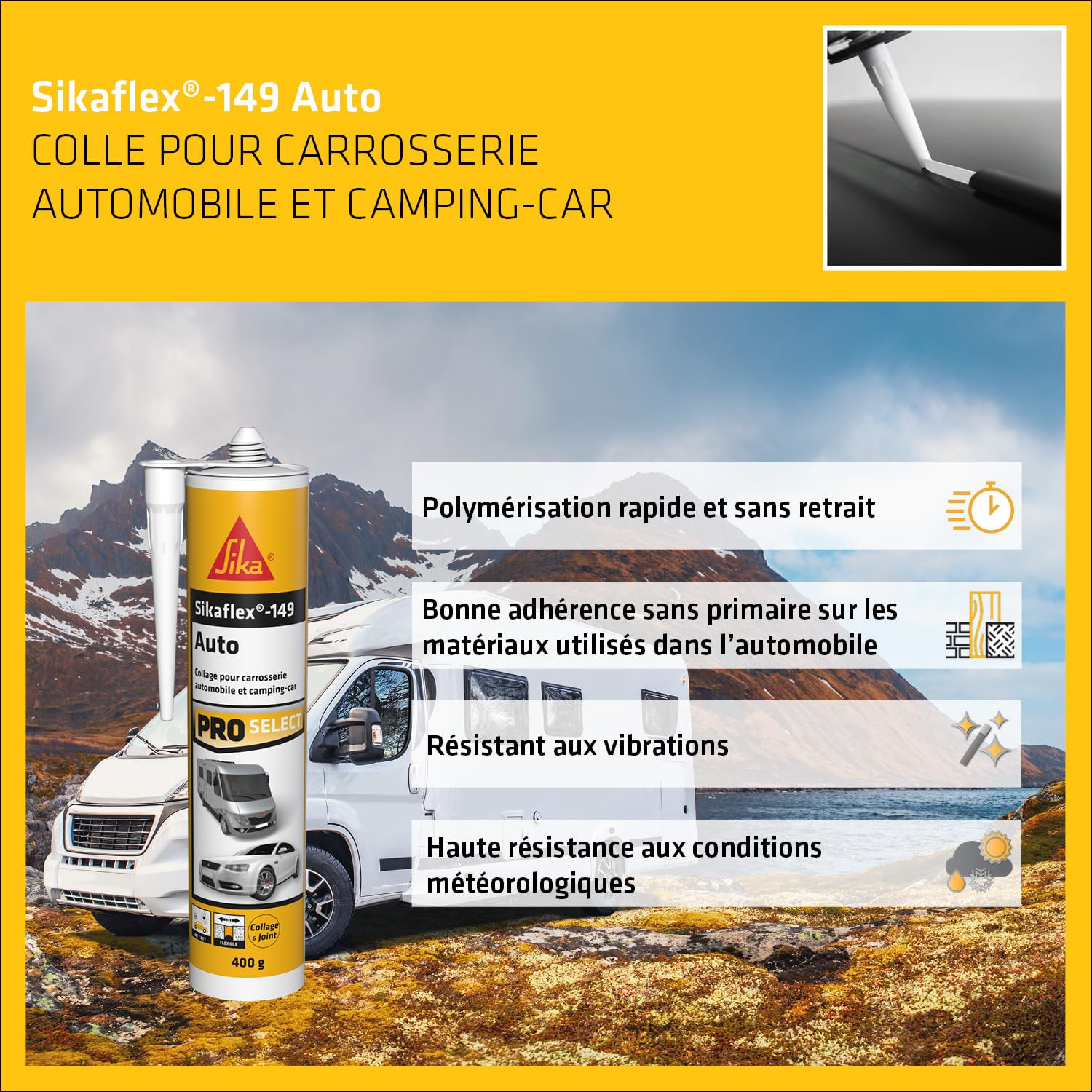 Detalle de Sikaflex 149 Auto Blanc - Mastic carrosserie polyuréthane pour collage et réparation automobile