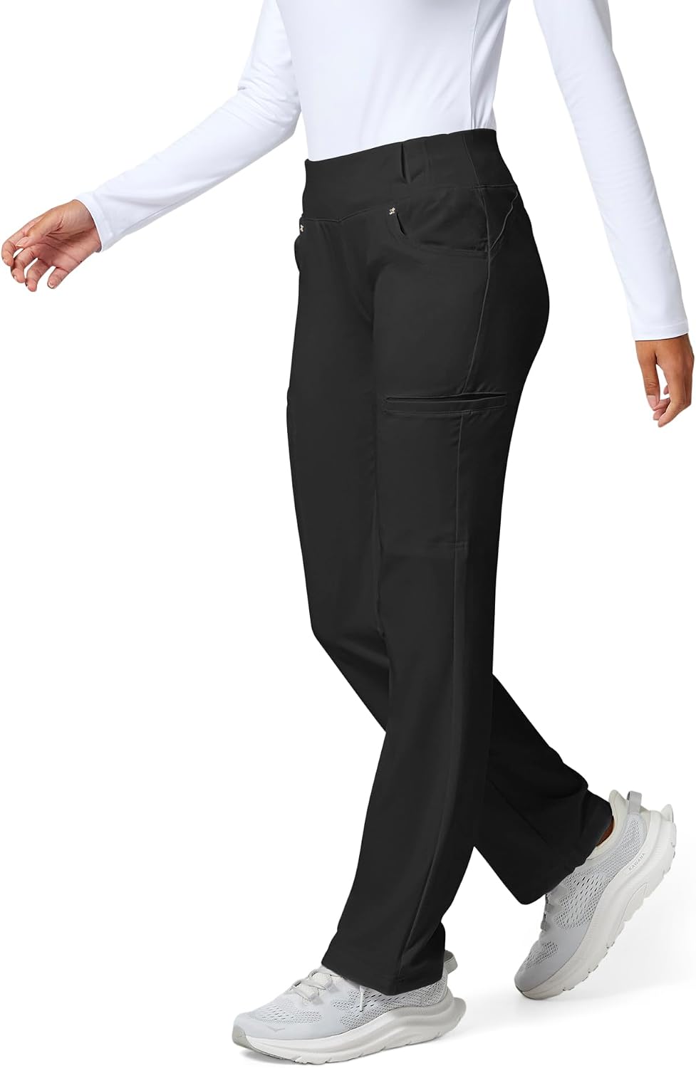 Detalle de Cherokee Iflex CK002 Women's Straight-Leg Scrub Pants, 6 Pockets, 360° Stretch