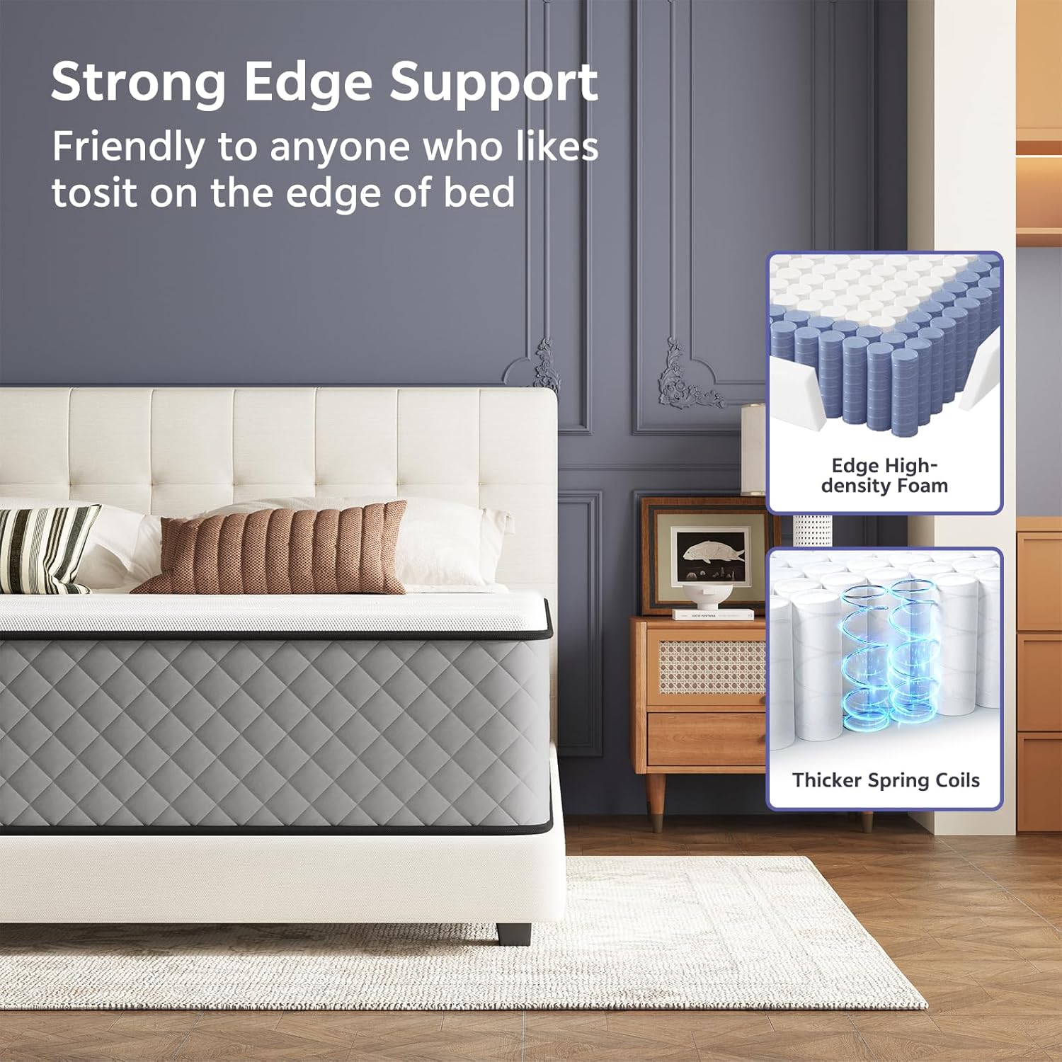 Thumbnail 3 de Matoresu 25CM Double Hybrid Mattress with Cooling Gel Memory Foam (135x190x25CM) – medium firm