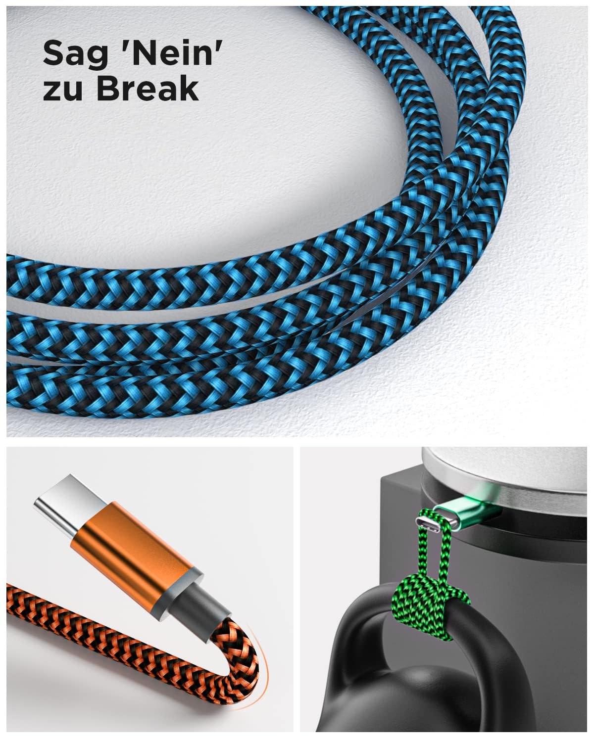Detalle 2 de USB C Kabel 4er Set 0,5–2 m
