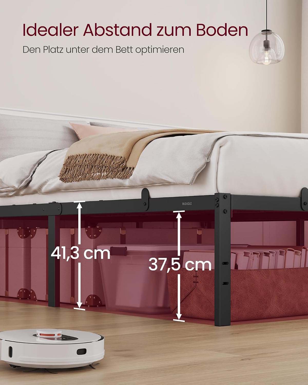 Thumbnail 1 de VASAGLE Bett 160 x 200 cm mit Regalen
