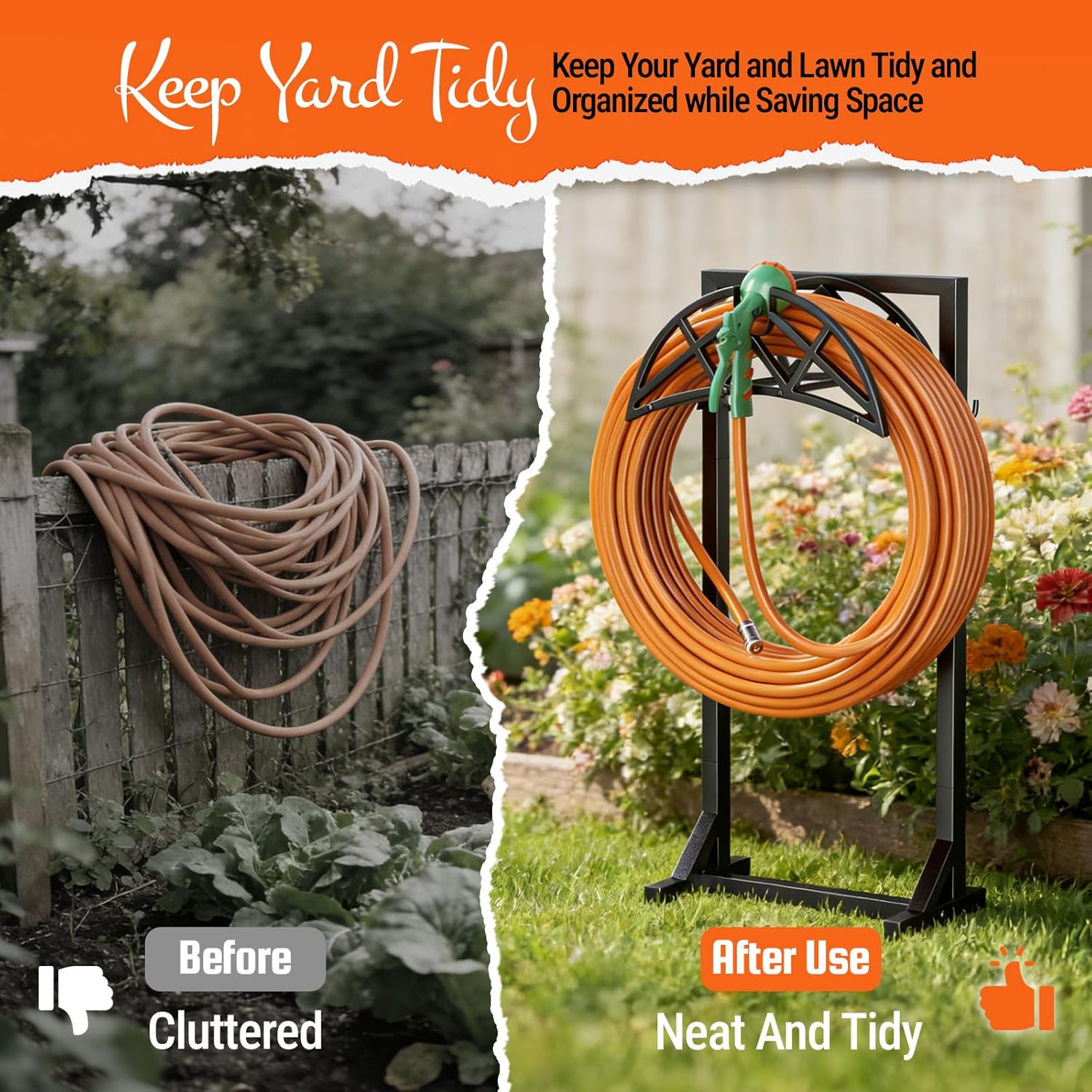 Thumbnail 5 de YFFSRJDJ Garden Hose Reel, Freestanding Alloy Steel Stand for 150 ft Hose