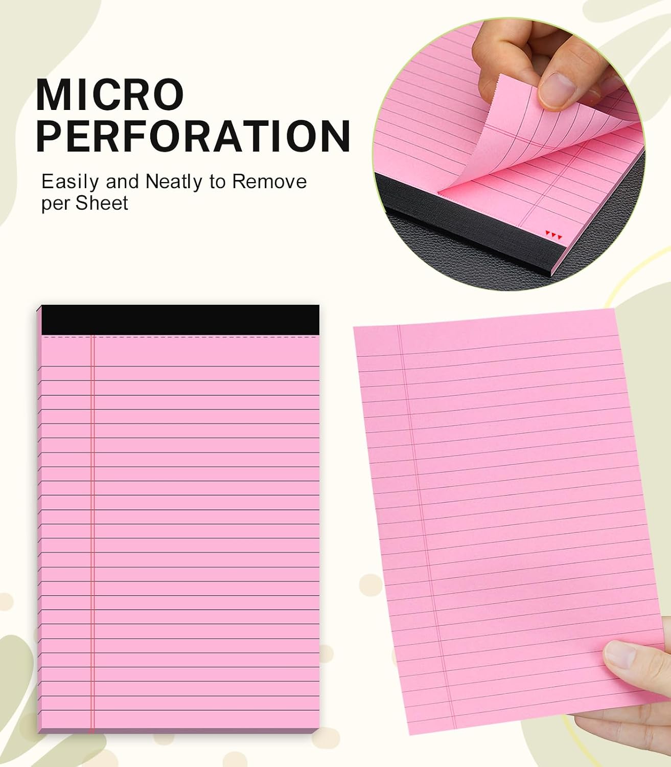 Detalle de PINJINGPRO Colored-5x8-30-24PCS-BGPP 5 x 8-Inch Multicolor Legal Pads, 24-Pack