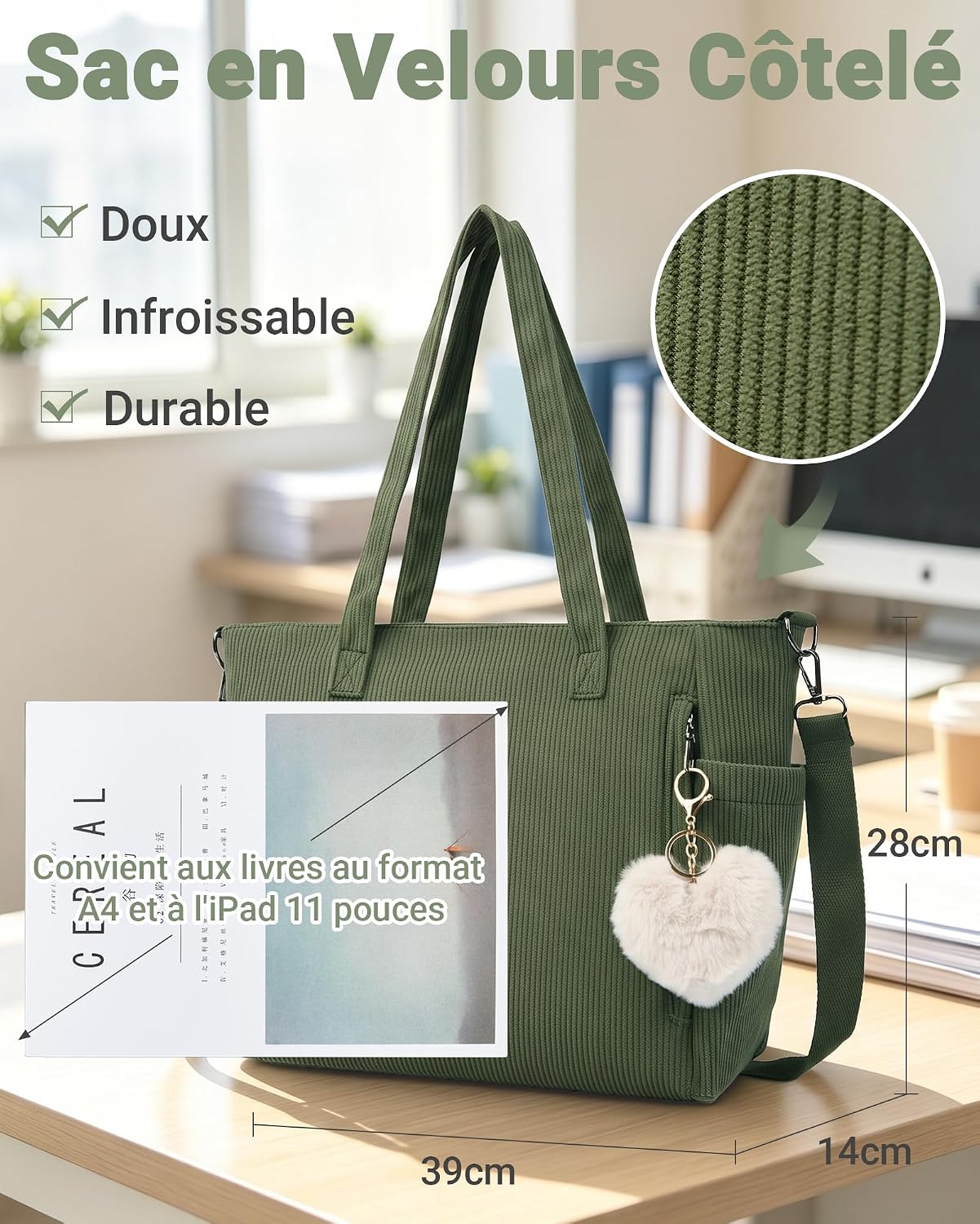 Detalle de Makukke tote bag-01 ribfluwelen draagtas met ritssluiting en katoenen voering