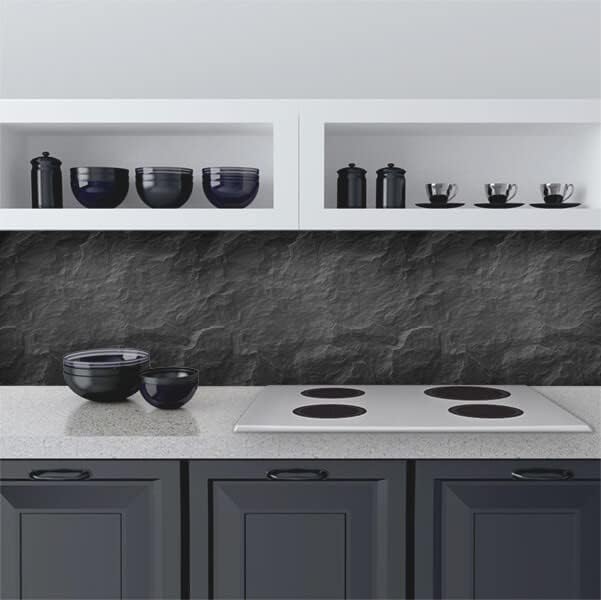 Detalle de CREARREDA 67525 naklejka kuchenna Czarny Kamień PVC 260 × 60 cm