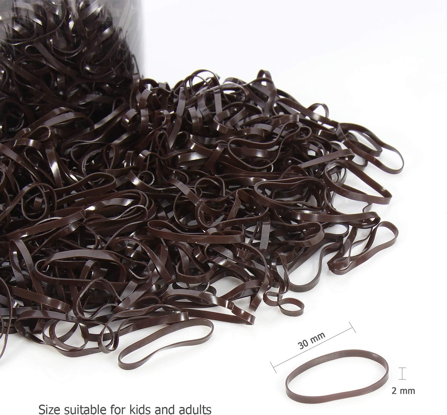 Detalle 2 de Hoyols élastiques cheveux marron, 1000 pièces