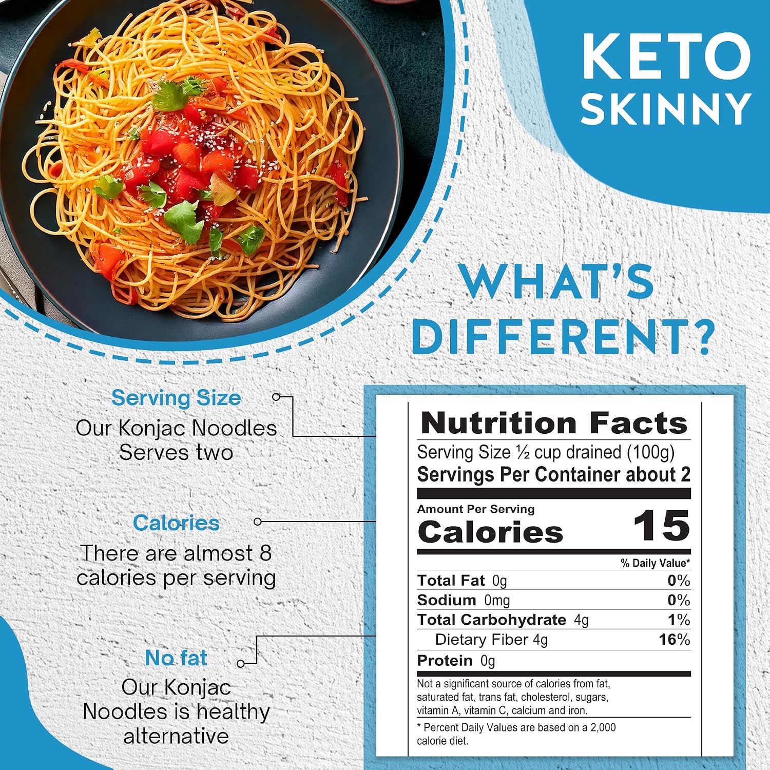 Detalle de Spaghetti Nashi Shirataki Konjac Moyu – Spaghetti cheto-friendly pronti da mangiare, 8 × 190 g