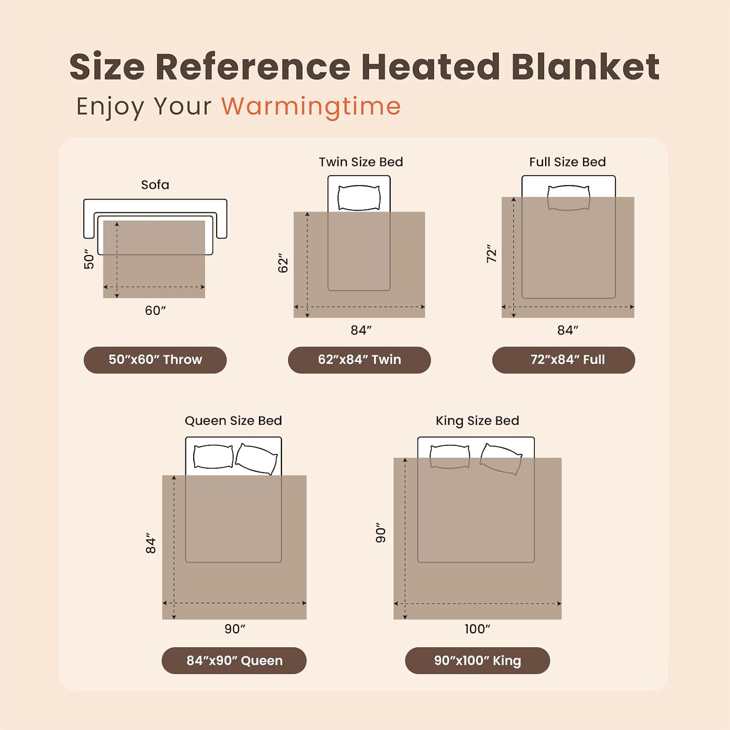 Thumbnail 6 de blunique Heated Blanket 50x60 Inches Electric Throw