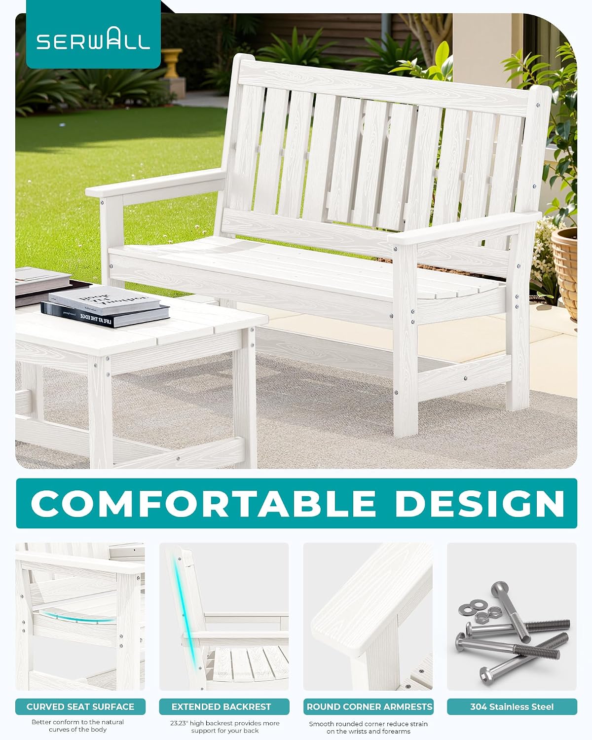 Detalle 1 de SERWALL HDPE Outdoor Bench