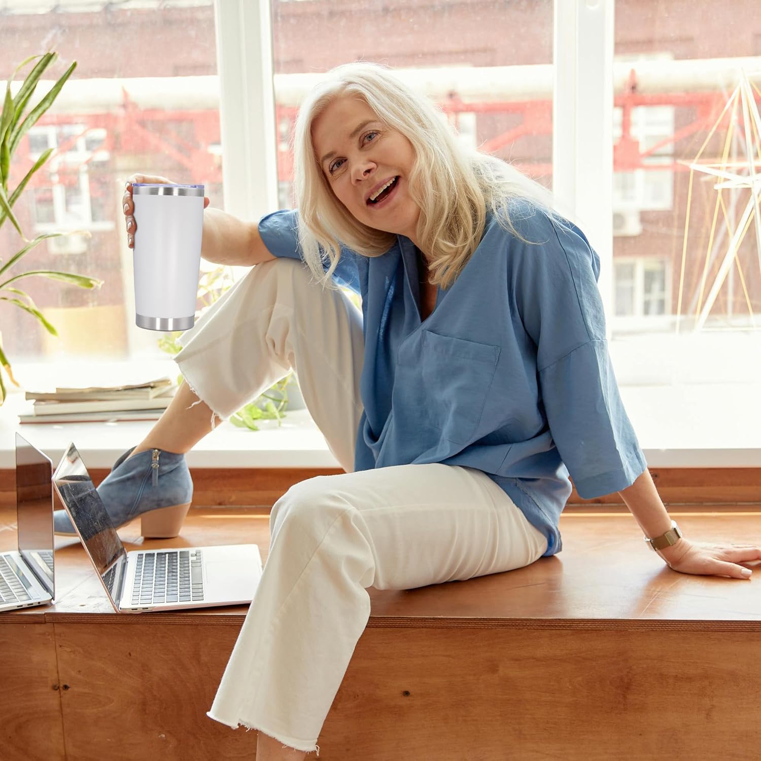 Thumbnail 1 de AUWBON 20oz Tumbler Stainless Steel Travel Mug