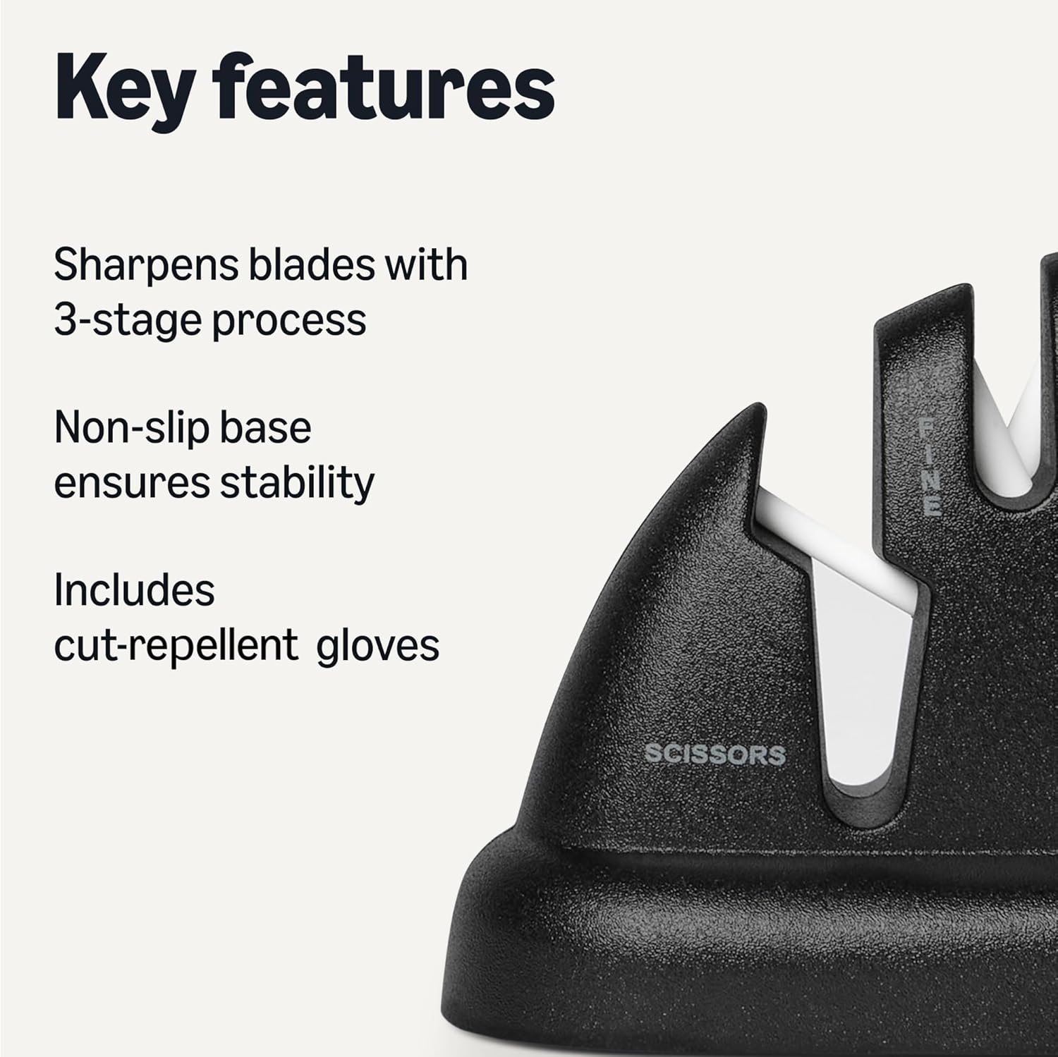 Thumbnail 1 de Amazon Basics 4-in-1 Knife Sharpener with Non-Slip Base and Safety Glove