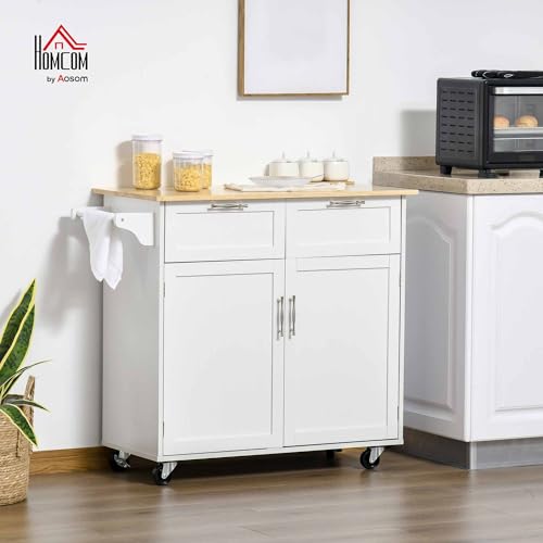 Detalle 2 de HOMCOM Isla Móvil de Cocina con Cajones y Estante 🚚
