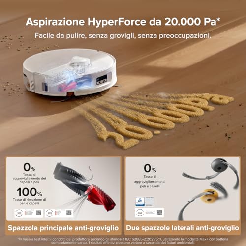 Detalle de roborock Qrevo Curv 2 Flow: Robot Aspirapolvere Lavapavimenti con Panno Autopulente e Rullo