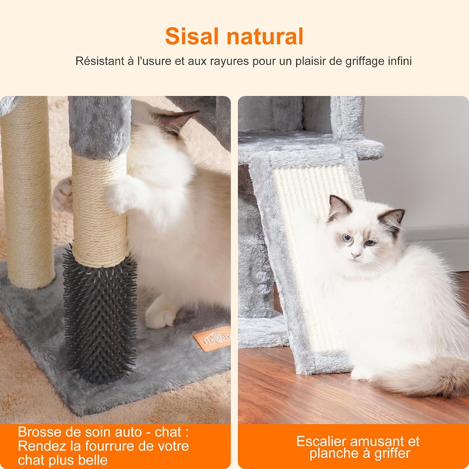 Detalle de Heybly Arbre à Chat HCT005SW Gris clair