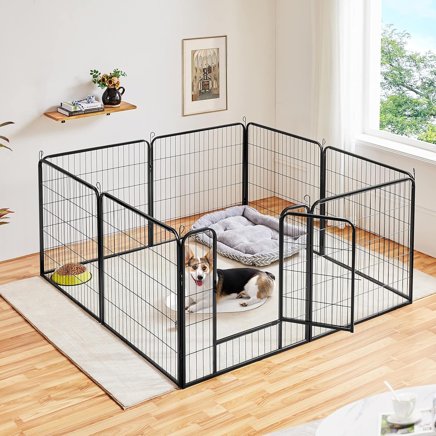 Detalle de Yaheetech Recinto per Cani 8 Pannelli 80x80 cm – Recinto pieghevole in ferro