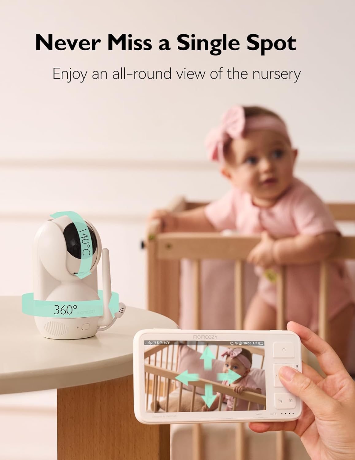 Thumbnail 5 de momcozy BM03 Add-On Camera – Full HD 1080p, FHSS, 2‑Way Audio and PTZ Zoom