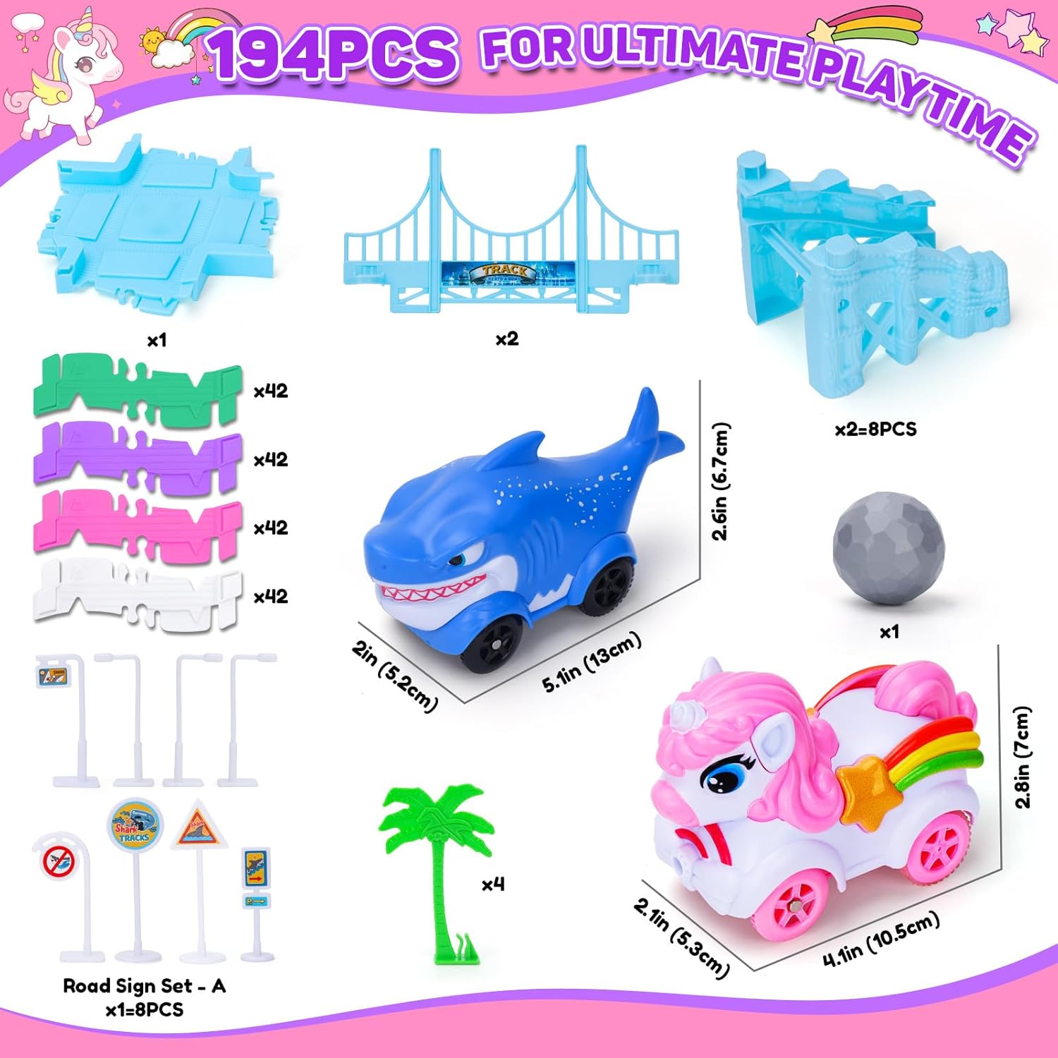 Thumbnail 5 de Race Track Toys 194PCS construction set for girls
