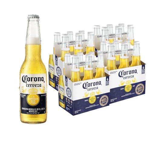 Detalle de Corona Cerveza – Pack 4x6 botellas de 33 cl. Lager ligera y refrescante