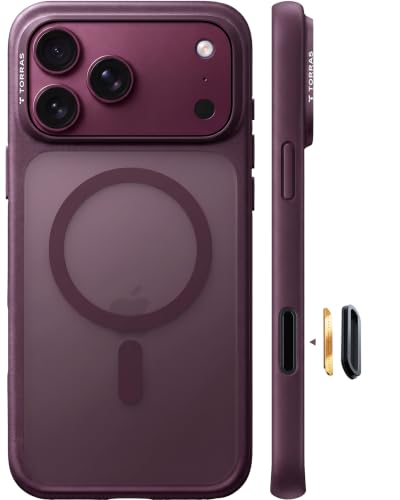 Detalle de TORRAS Guardian-Mag für iPhone 18 Pro Max Hülle MagSafe Case, Burgunder