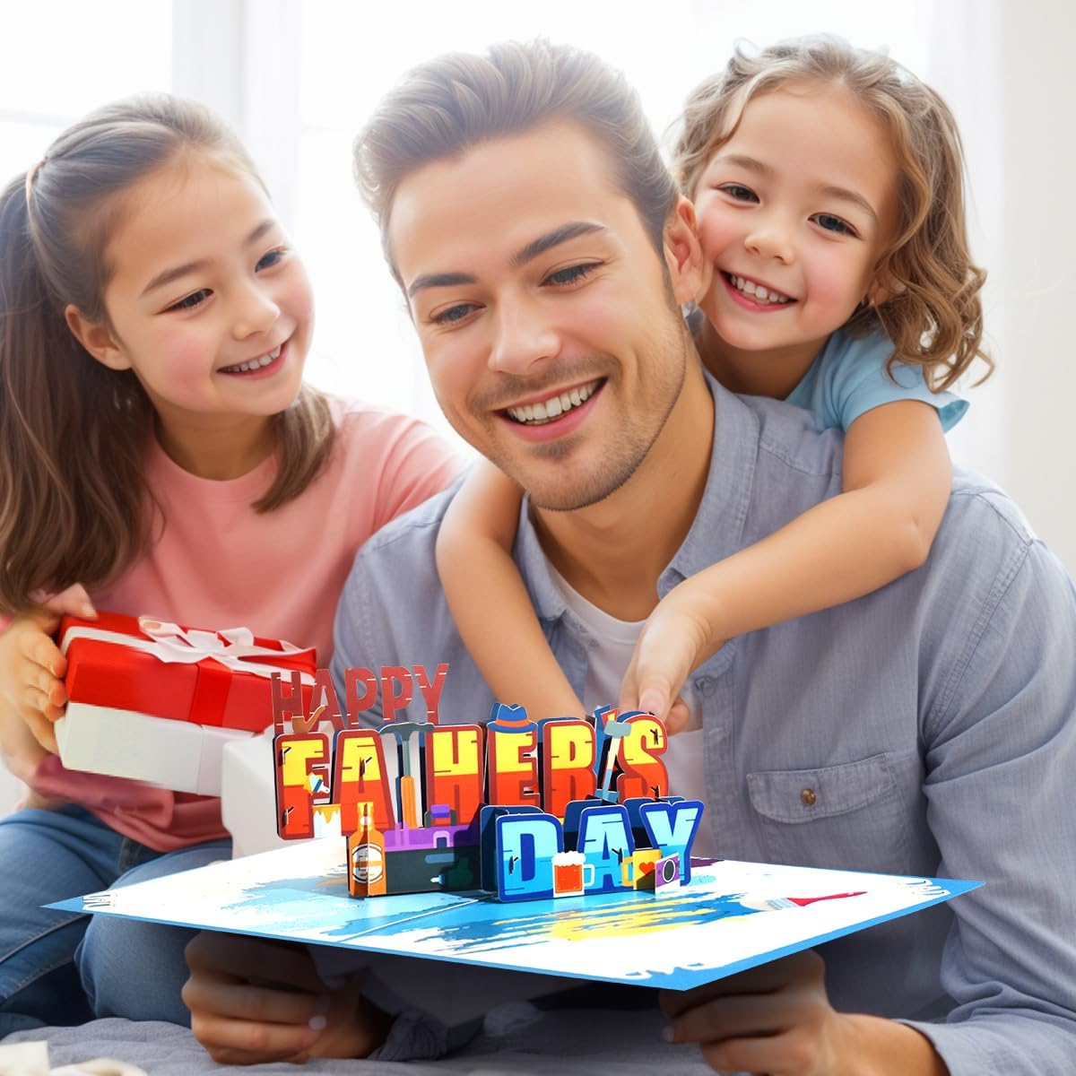 Detalle 2 de CNLITIHEKKA Happy Father's Day 3D Pop-Up Card with Envelope