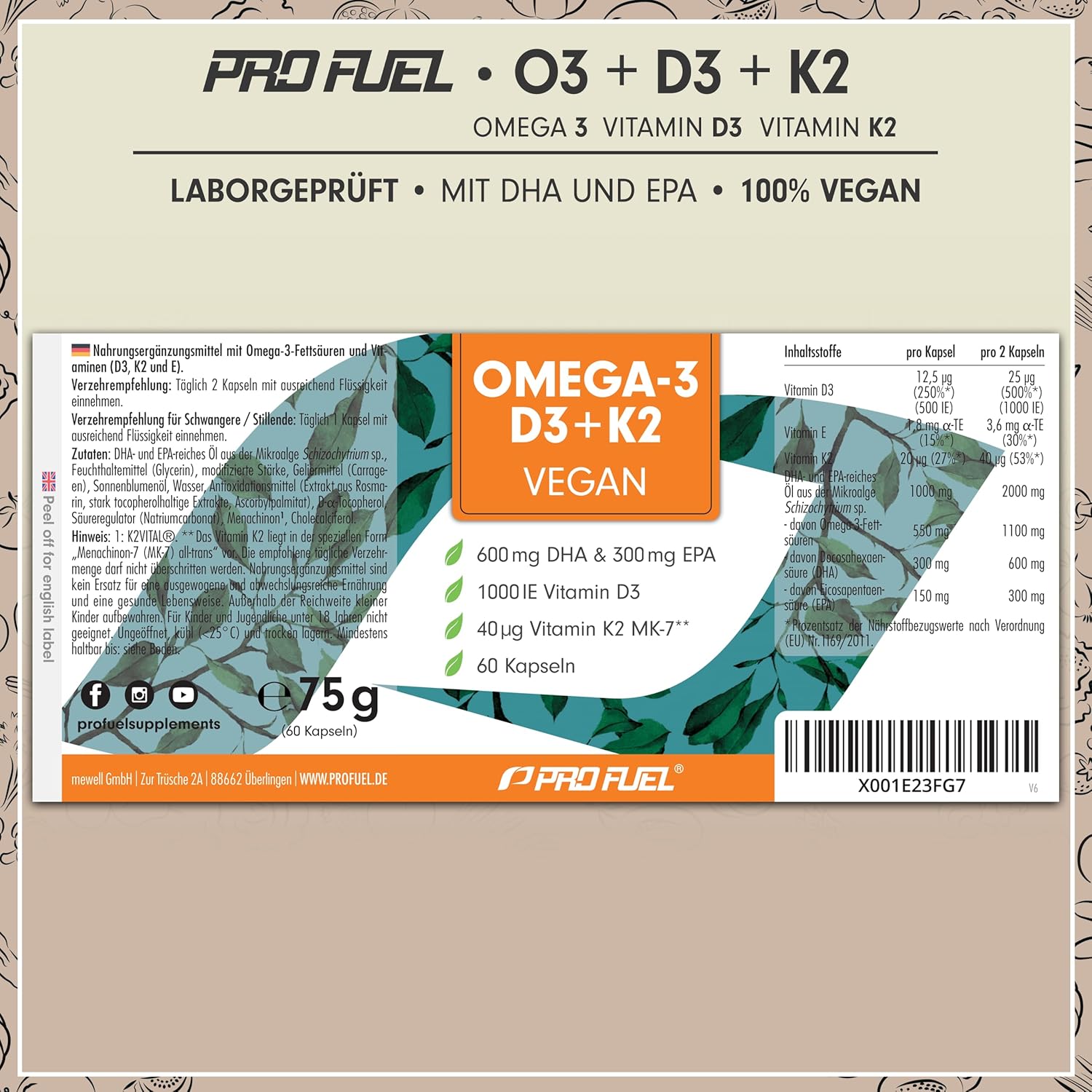 Thumbnail 5 de Omega-3 vegan 1100 mg Tagesdosis đź’Š