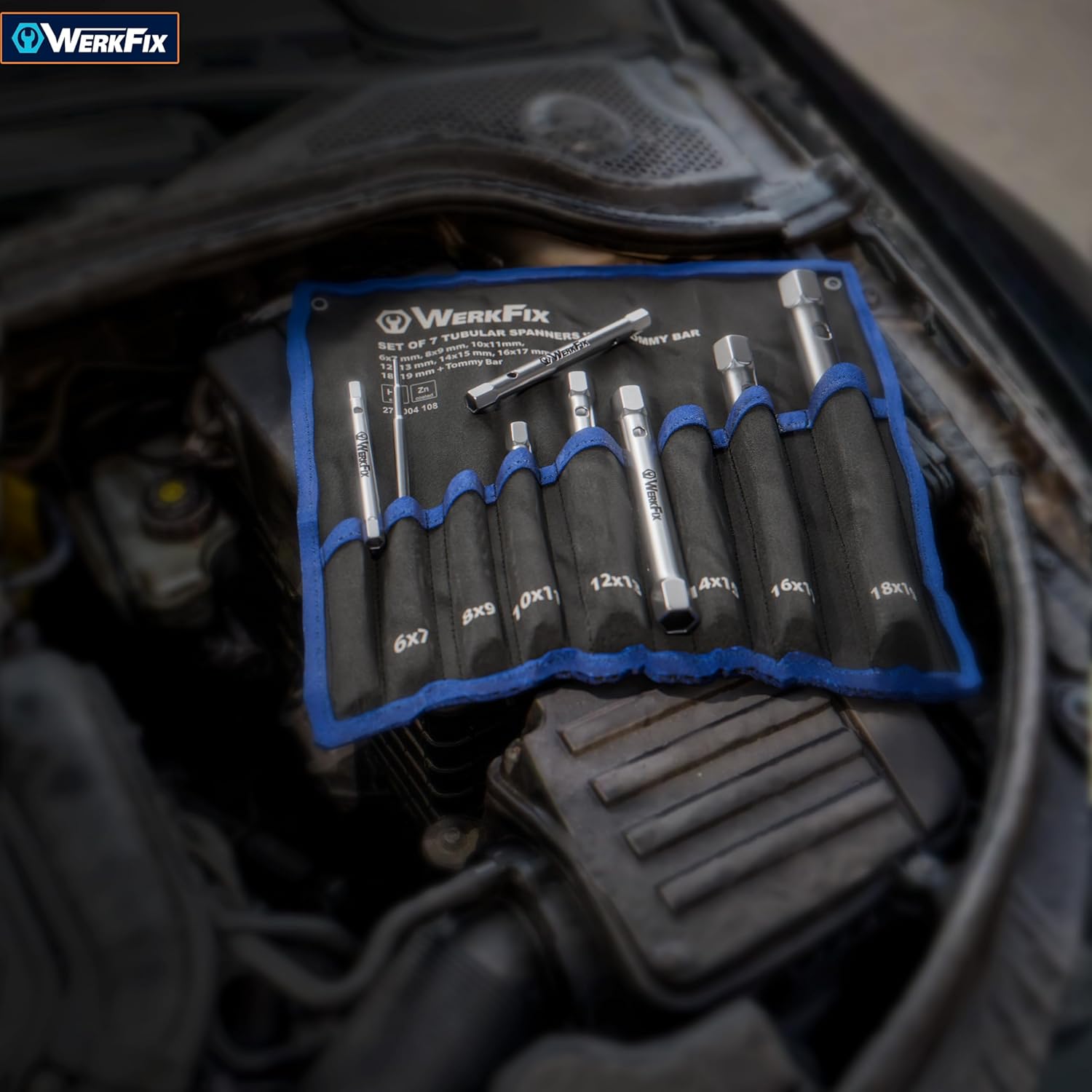 Thumbnail 6 de S&R WERKFIX Set 7 chiavi a tubo esagonali con barra di montaggio 6/7–18/19 mm