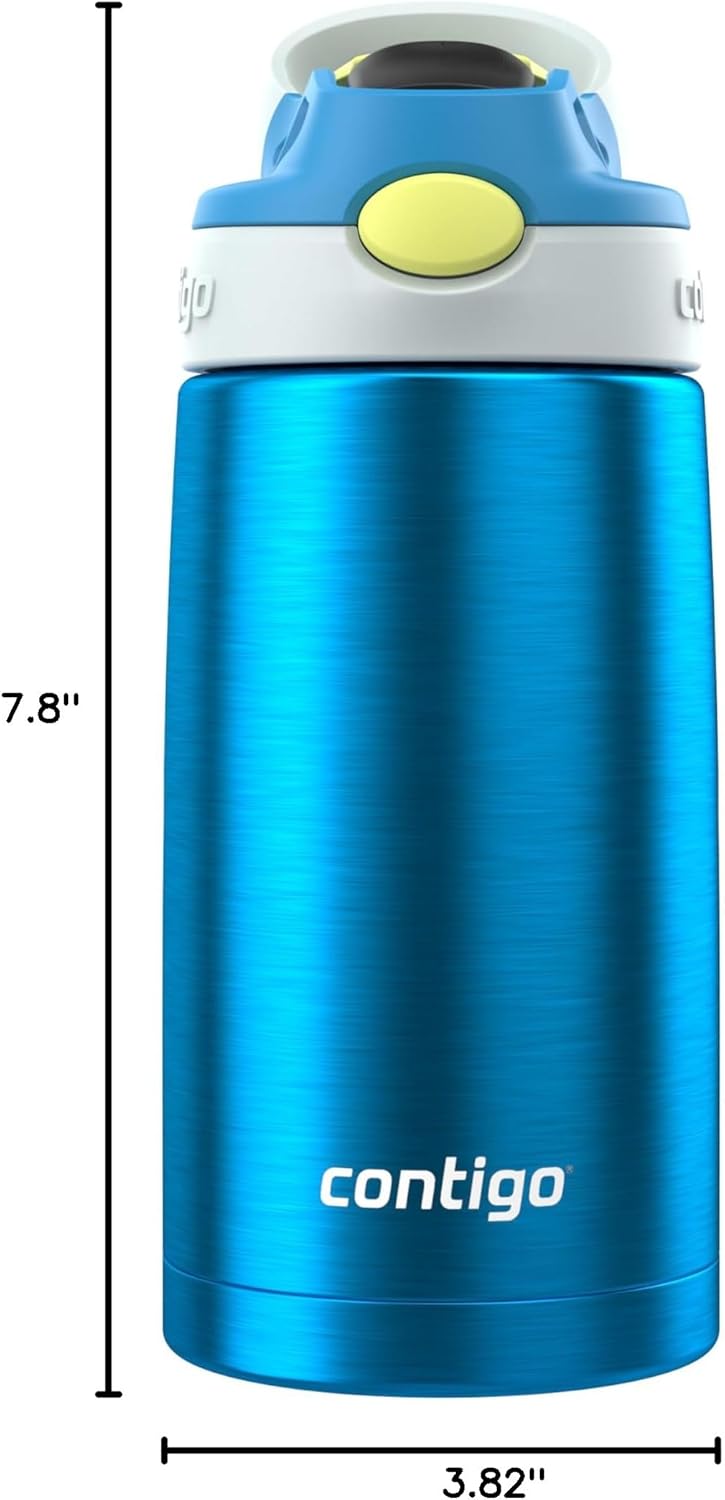 Thumbnail 6 de Contigo Autospout Water Bottle with Straw 13 oz Blue Poppy/Glacier