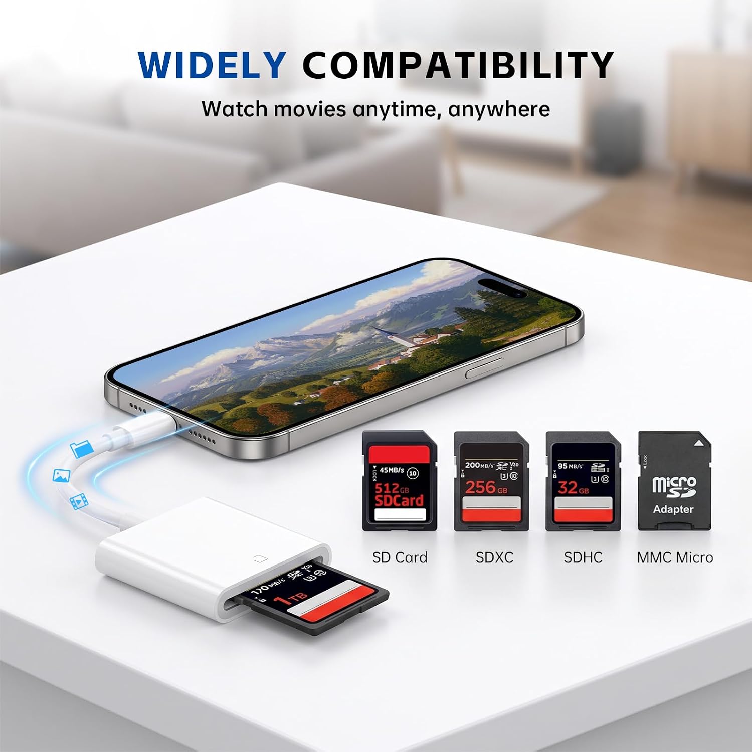 Thumbnail 6 de iPhone USB-C SD Card Reader: USB C Adapter for iPhone, iPad, MacBook, Galaxy & Android