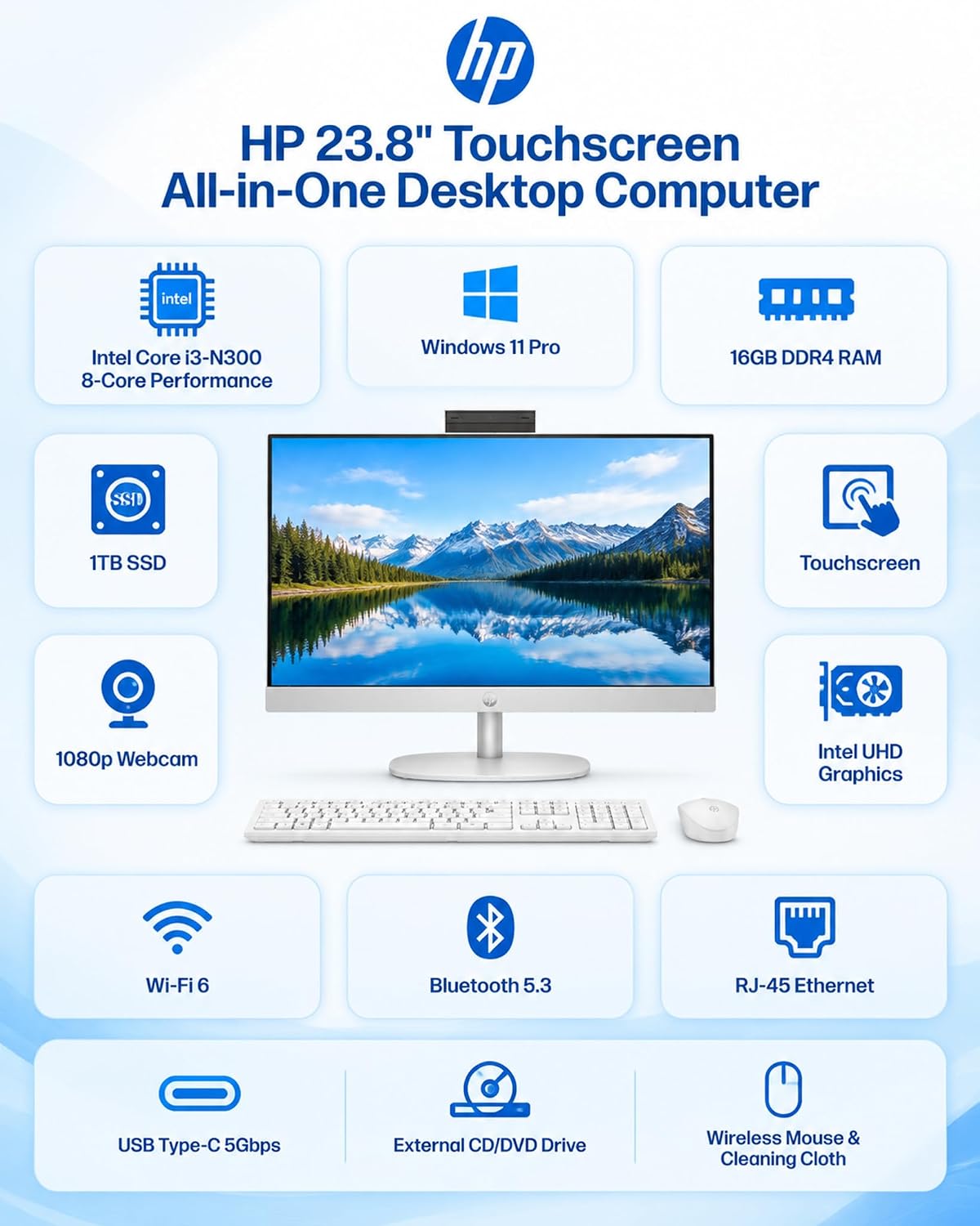Detalle de HP Touchscreen All-in-One Desktop, 1TB SSD