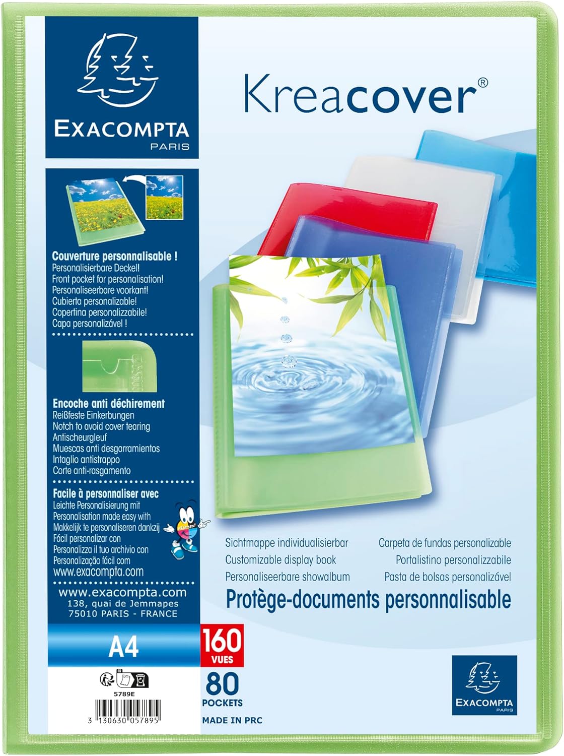 Thumbnail 1 de Exacompta 5789E Kreacover Chromaline – Protège-documents 80 poches A4, 24 x 32 cm