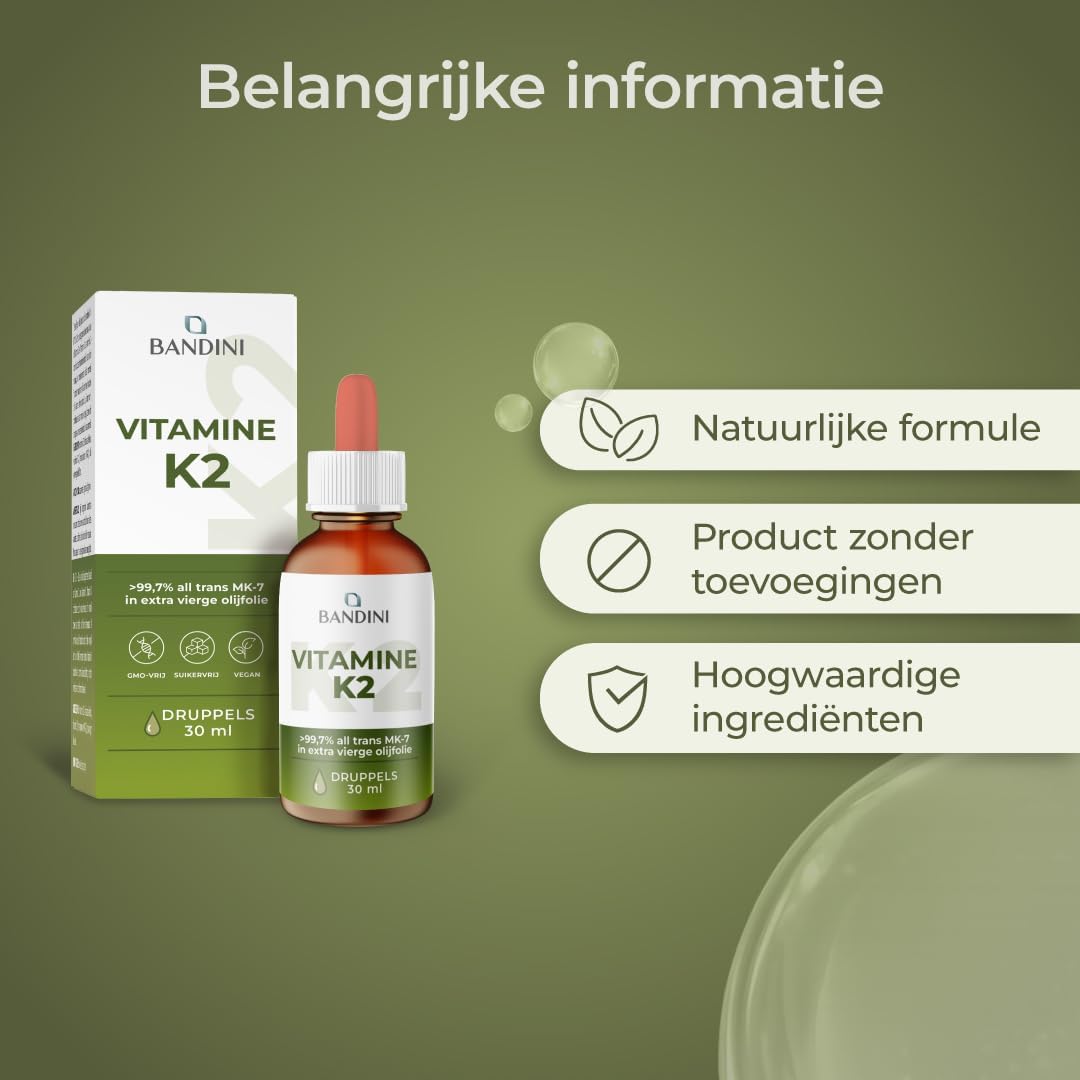 Detalle 2 de BANDINI Vitamine K2 MK7-druppels, 200 µg per dag, 30 ml