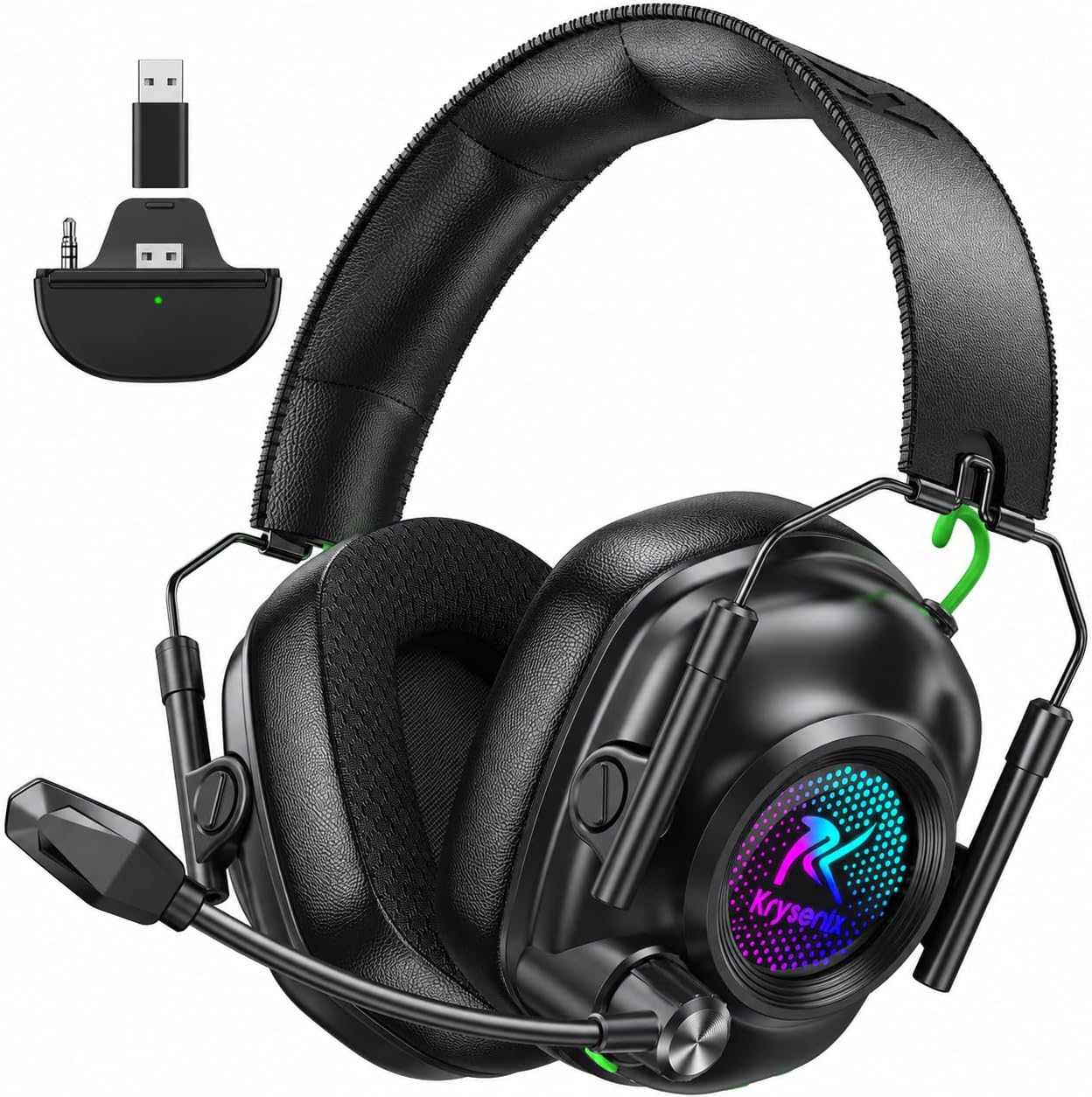 Detalle de Krysenix KGH2 Wireless Gaming Headset, 2.4GHz, Bluetooth 5.4, 50mm Drivers